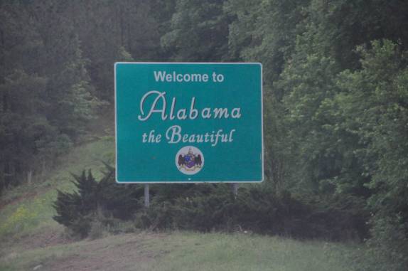 Chegando ao Alabama, no sul dos Estados Unidos